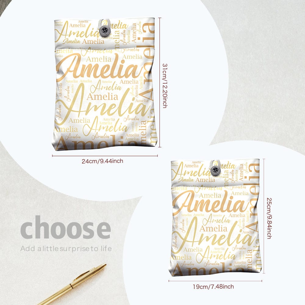 Personalized Name Book Cover with Pocket Book Cover Protector Gift for Book Lover