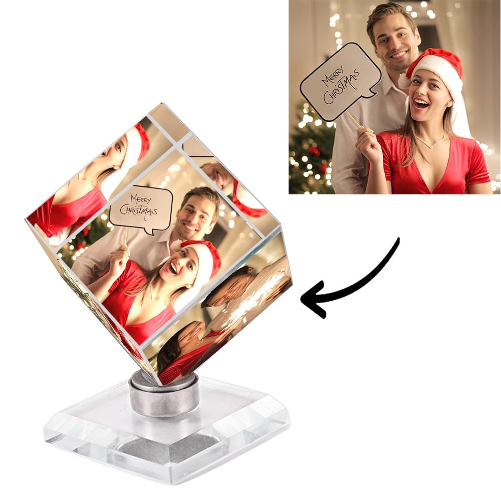 Custom Magic Cube Crystal Photo Frame Cube Keepsake 50mm