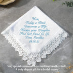unique wedding handkerchief embroidered hankies gifts mother bride elevate close up