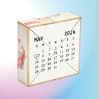 Custom Calendar Multi-Photo Wooden Cube – Celebrate Happy Moments Personalized Christmas Gift