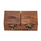 Custom Double Ring Boxes Personalized Wood Ring Bearer Box