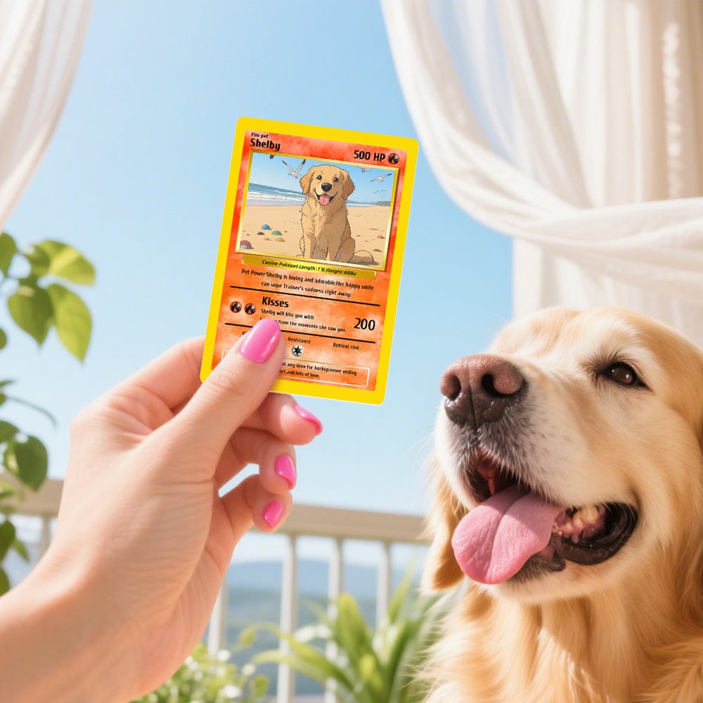 Custom Photo & Text Game Card – Poke Card Gift for Pet Lover