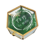 Personalized Hexagon Glass Ring Box with Initials and Date