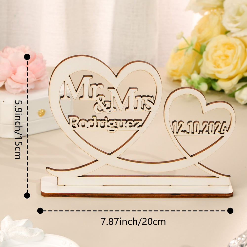 Personalized Couple Name Plaque desk decor keepsake Engraved Wedding Date Keepsake 1st Year Anniversary Gift for Couple