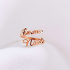 gifts for wife To My Beautiful Wife - Heartfelt Gift - Two Names Ring Double Name Open Ring S925 Silver - gifts for wife - Ch