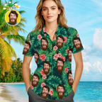 Custom Hawaiian Shirts Red Flowers Design Online Preview Personalized Aloha Beach Shirt For Men