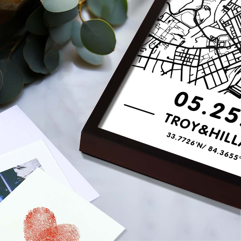 Hand Drawn Street Map Plaque long distance gift
