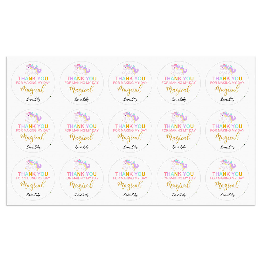 Personalized Thank You Stickers Round Wedding Birthday Favor labels for Gifts