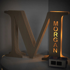 Personalised Wooden Letter Lamp Custom Name Alphabet Night Lights 19CM
