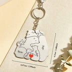 Personalized Engraved Papa Mama Bear Keychain Family Keepsake Gift for Dad Mom