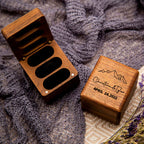 Personalized Triple Slot Ring Storage Wedding Engagement Proposal Wood Ring Box