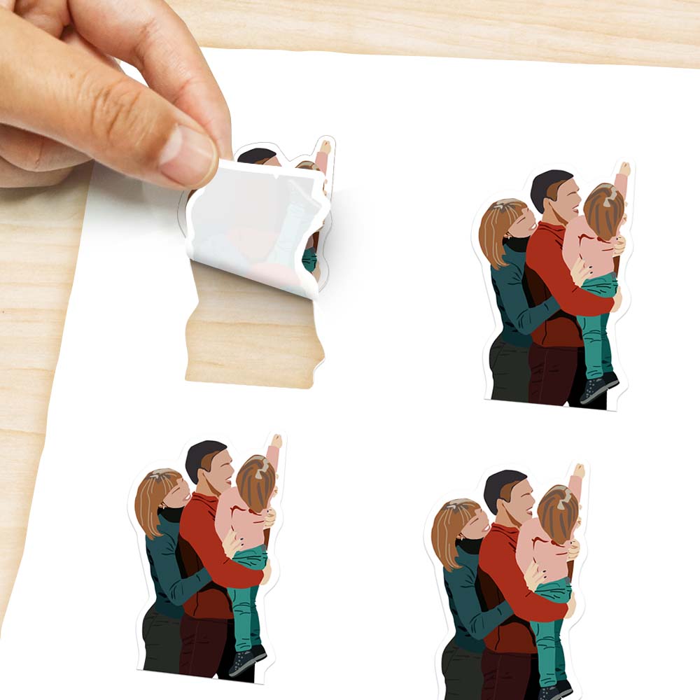 Personalized Stickers 50 Pack Custom Art Portrait Stickers for Water Bottles Notebook Laptop