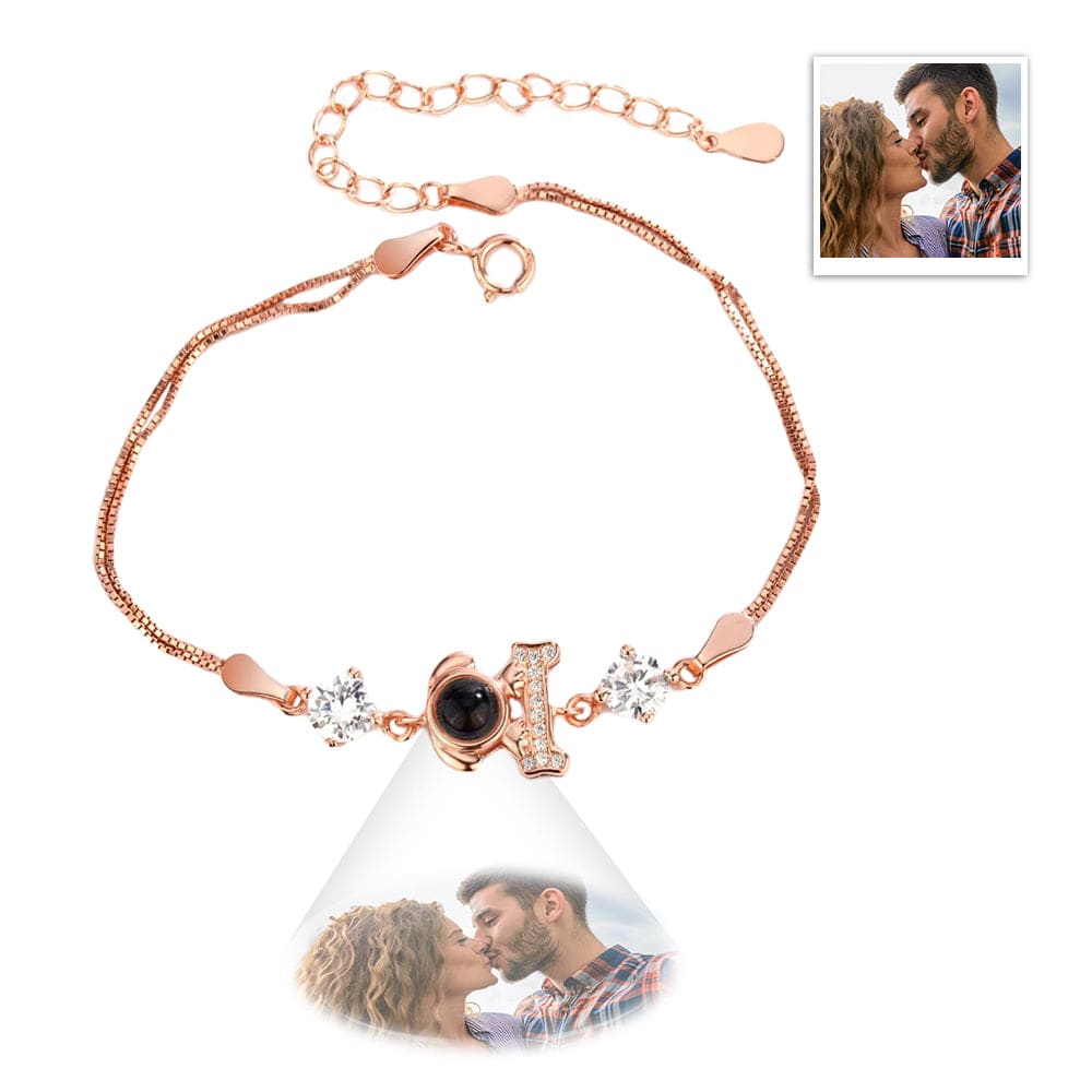 Personalized Dog Pendant Photo Projection Bracelet 925 Sterling Silver