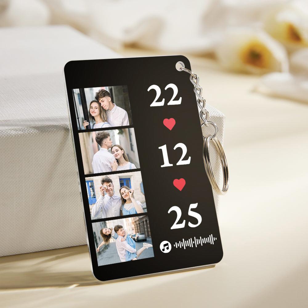 Scannable Music Photo Plaque Custom Keychain Personalized Night Light Gift For Her