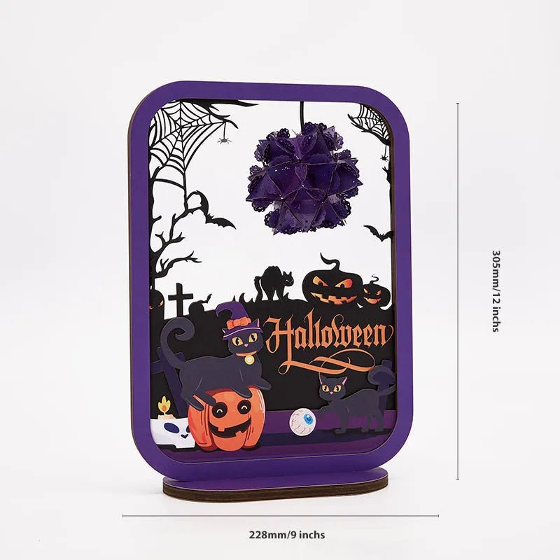 3D Paper Sculpture Night Light Fall Truck Halloween Gifts for Kids and Adults Great Decor Light in Bedroom Living Room - DiyGiftly