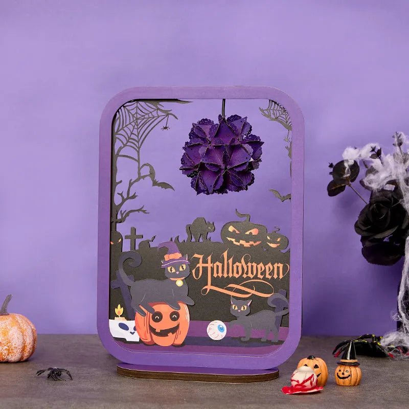 3D Paper Sculpture Night Light Fall Truck Halloween Gifts for Kids and Adults Great Decor Light in Bedroom Living Room - DiyGiftly