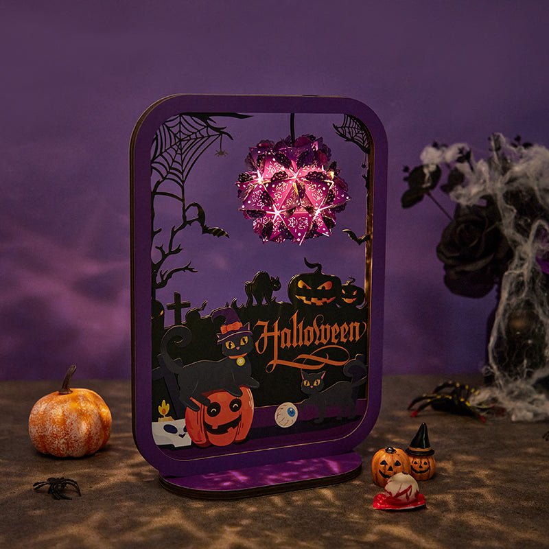 3D Paper Sculpture Night Light Fall Truck Halloween Gifts for Kids and Adults Great Decor Light in Bedroom Living Room - DiyGiftly