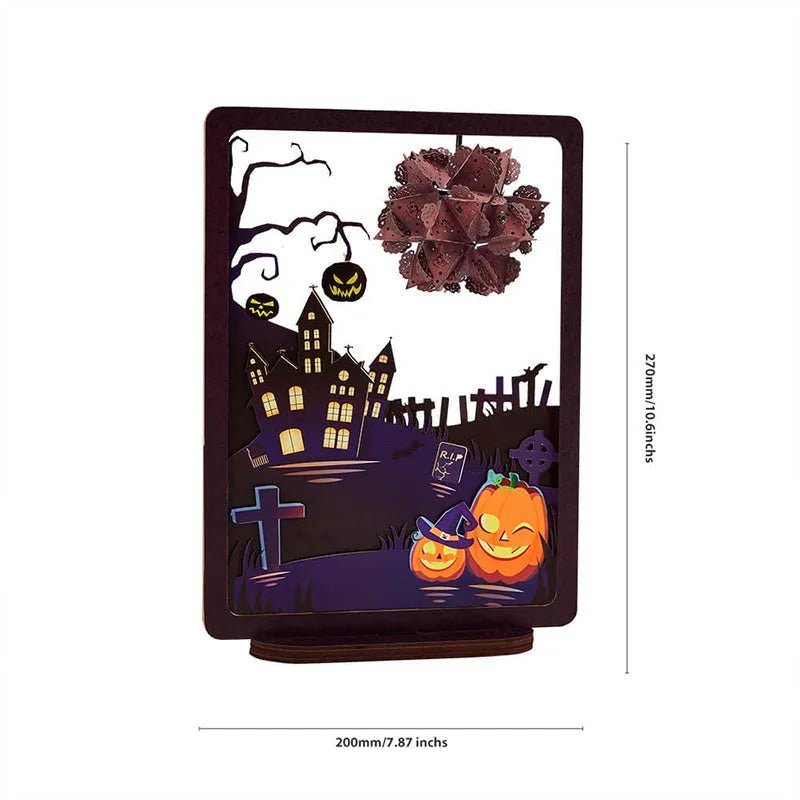 3D Paper Sculpture Night Light Fall Truck Halloween Gifts for Kids and Adults Great Decor Light in Bedroom Living Room - DiyGiftly