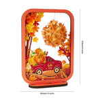 3D Paper Sculpture Night Light Fall Truck Halloween Gifts for Kids and Adults Great Decor Light in Bedroom Living Room - DiyGiftly