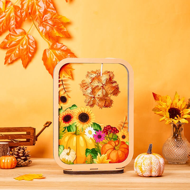 3D Paper Sculpture Night Light Fall Truck Halloween Gifts for Kids and Adults Great Decor Light in Bedroom Living Room - DiyGiftly