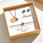 Personalized Earrings Bracelet Necklace Jewelry Set Wedding Bridesmaid Proposal Gift Box