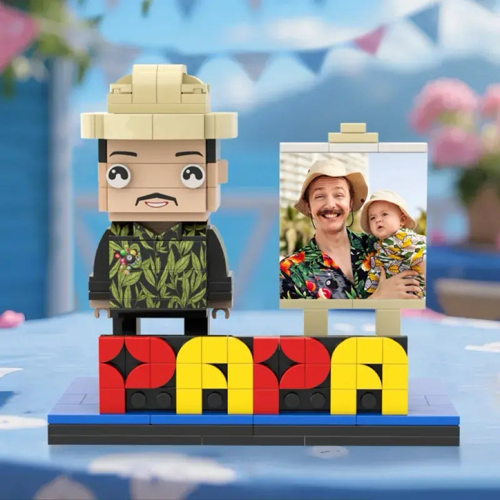 proud grandpa moments brick figure custom character design fathers day gift for grandpa