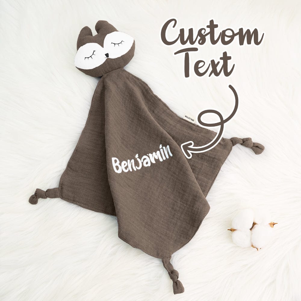 Personalized Soothe Towel Bibs Soft Sleeping Doll Towel with Embroidered Name Gift for Baby