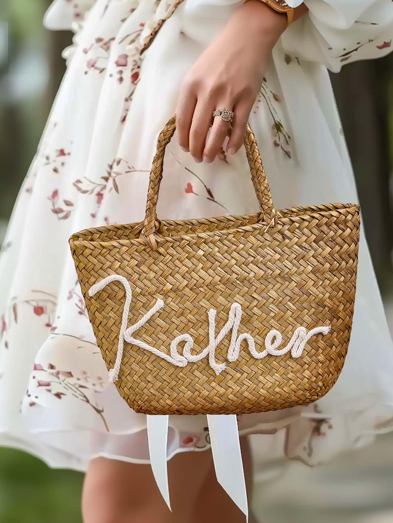 Personalized Handmade Bohemian Bucket Bag with Name Travel Beach Wedding Party Gift for Women