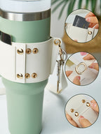 Custom Floral Pattern Water Bottle Carrier Bag with Adjustable Strap for 40oz Stanley Tumbler Gift for Women