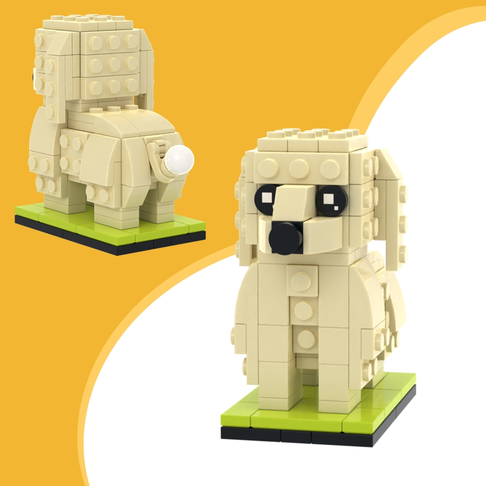 Fully Body Customizable Giant Poodle 1 Dog Photo Custom Brick Figures Small Particle Block Brick Me Figures Customized Giant Poodle Only