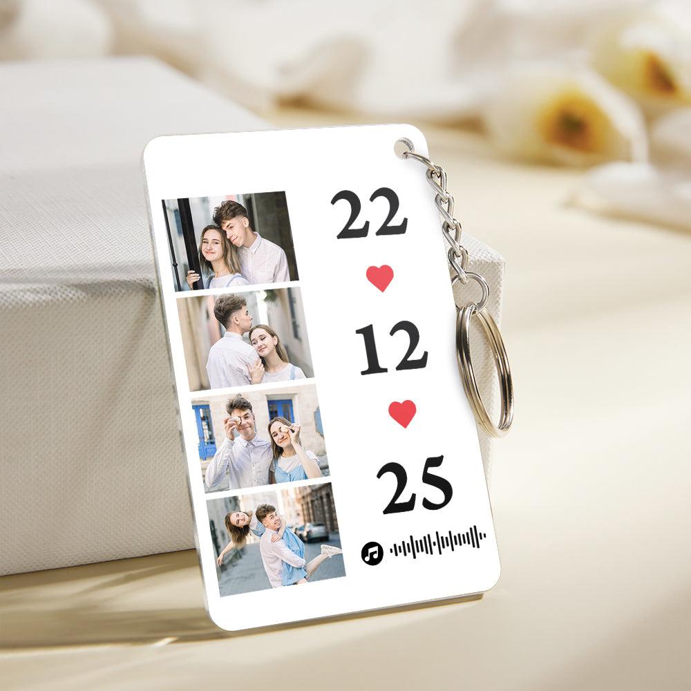 Scannable Music Photo Plaque Custom Keychain Personalized Night Light Gift For Her