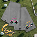 Personalized Golf Towel with Name Hanging Clip Golf Cart Towel Gift for Golf Lovers