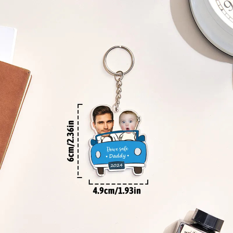 Personalized Drive Safe Keychain Custom Car Style Keychain Gifts for Dad