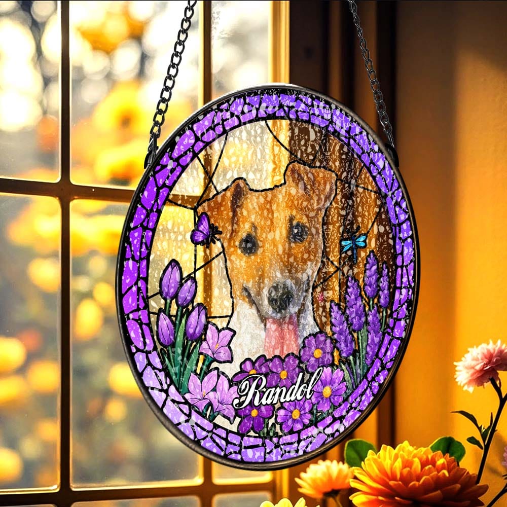 Suncatcher Ornament Love Feels Close Again Window Memorial Gift for Loss of Dog Personalized Photo
