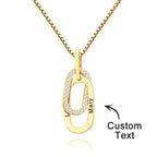 Custom Engraved Necklace Double Ring Necklace Unique Gift for Women
