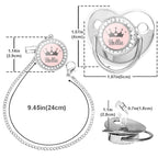 Custom Name Baby Pacifier & Clip Set with Crown – Personalized Newborn Gift