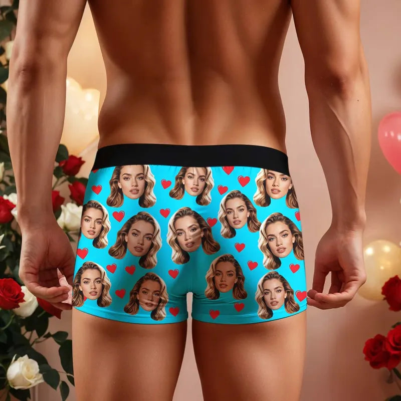 Personalized Face Boxer I Sucked It So It's Mine Men Underwear without Custom Belt Text Christmas Gift Personalized Photo Valentines Gift