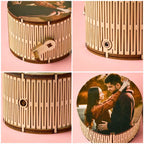 Custom Photo Cylindrical Hand Crank Music Box Can Play Music Without Phone