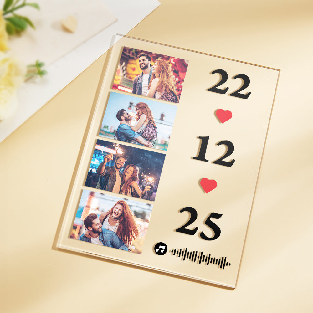 Scannable Music Photo Plaque Custom Keychain Personalized Night Light Gift For Her