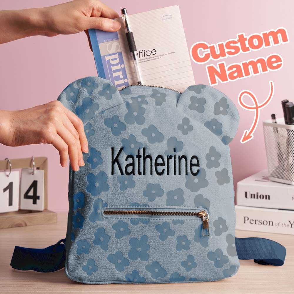 Personalized Name Embroidery Backpack Custom Mini Flower Backpack School Bags Gift for Kids