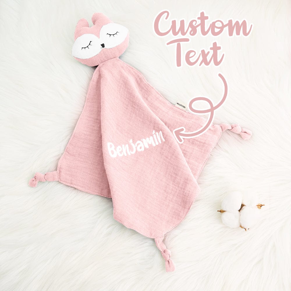 Personalized Soothe Towel Bibs Soft Sleeping Doll Towel with Embroidered Name Gift for Baby