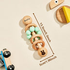 Personalized Wooden Baby Rattle with Engraved Name Toy Shower Birthday Gift for Baby