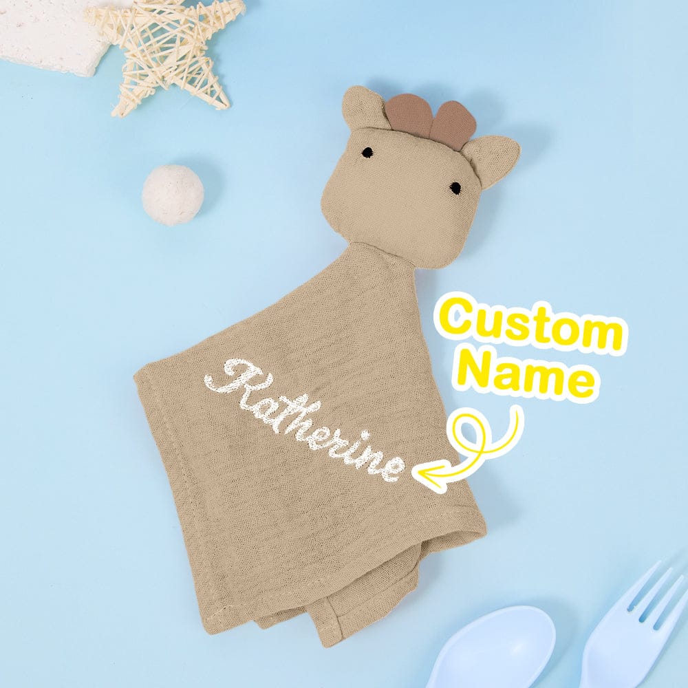 Personalized Soothe Towel Bibs Soft Sleeping Toy Towel with Embroidered Name Gift for Baby