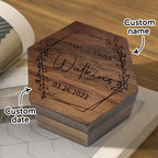 Customized Hexagon Wooden Jewelry Box Wedding Ring Box