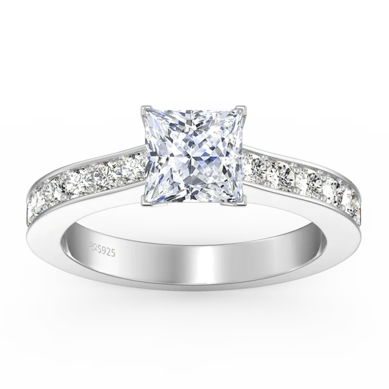 Personalized Birthstone Silver Ring Eternity Ring Wedding Gift Valentines Gift