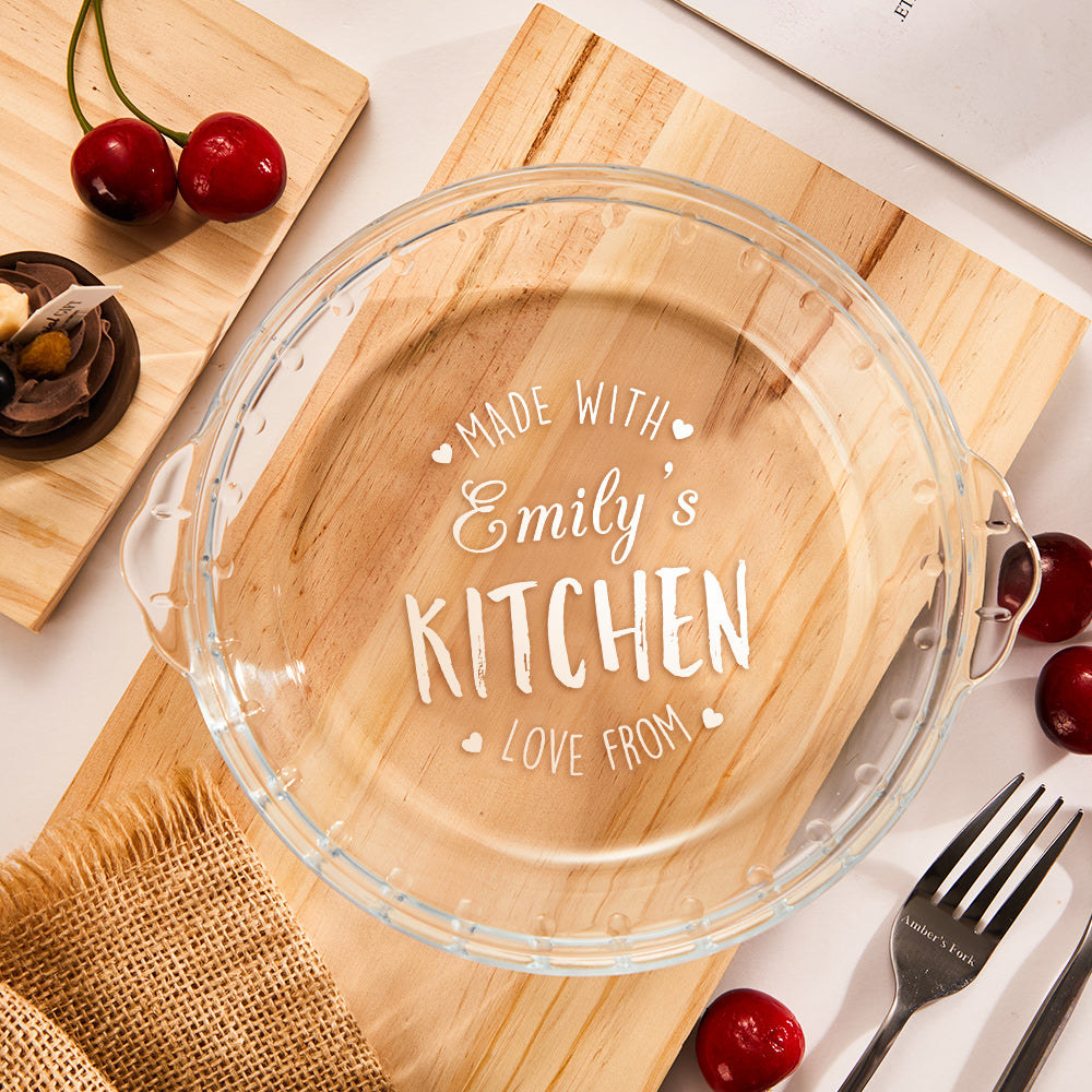 custom name ceramic pie plate keepsake for kitchen decor