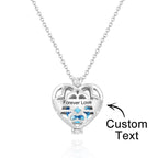 Personalized Engraved Heart Pendant Necklace With Birthstone