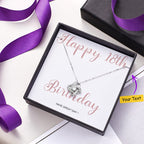 Four Leaf Clover Necklace with Personalized Message Card Best Birthday Gift