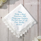 personalized wedding handkerchief embroidered hankies gifts mother bride elevate display