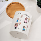 Personalized Cartoon Figure Birth Flower Ceramic Plant Pot Gift for Grandma Mom